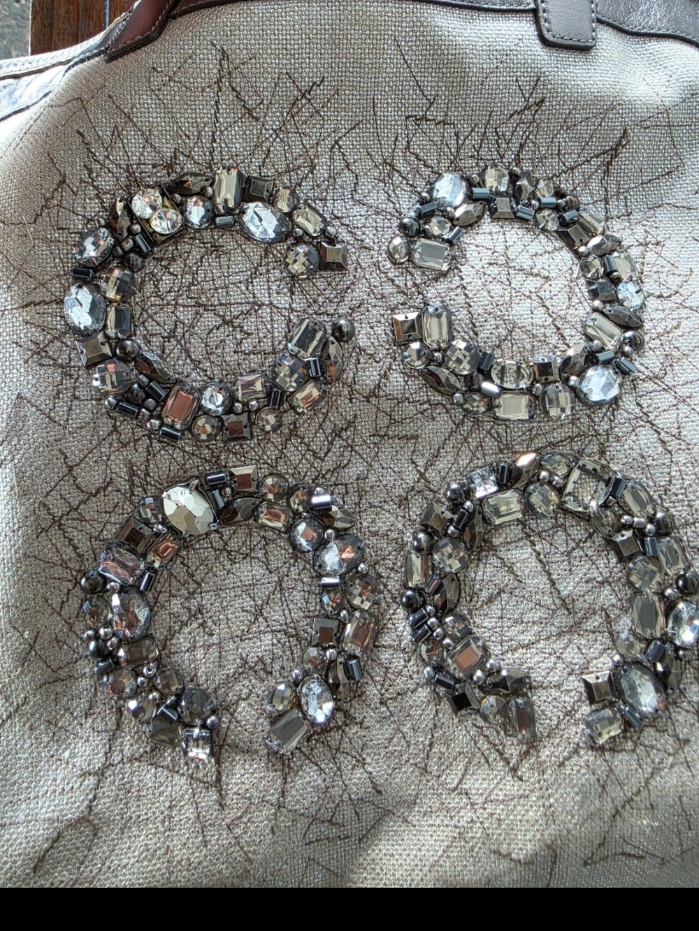 Silver Beaded Tote Bag - - Picture 6 of 12